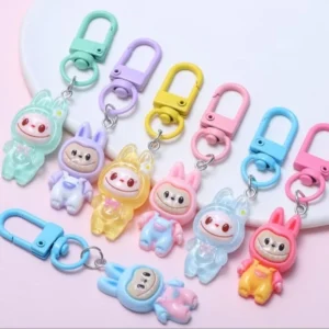 my-11134207-7rasg-m8nbpg6h4kx1ec.webp Cartoon Luminous Labubu Keychain Cute FriendKeychain Student School Bag Hanging Decoration